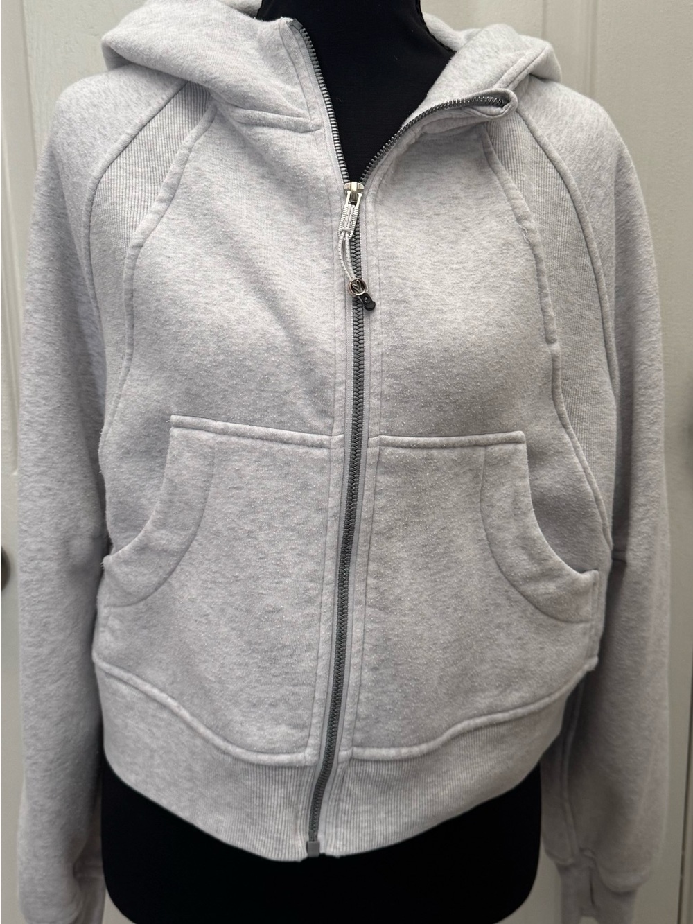 Women’s Light Gray Zip Hoodie with Front Pockets